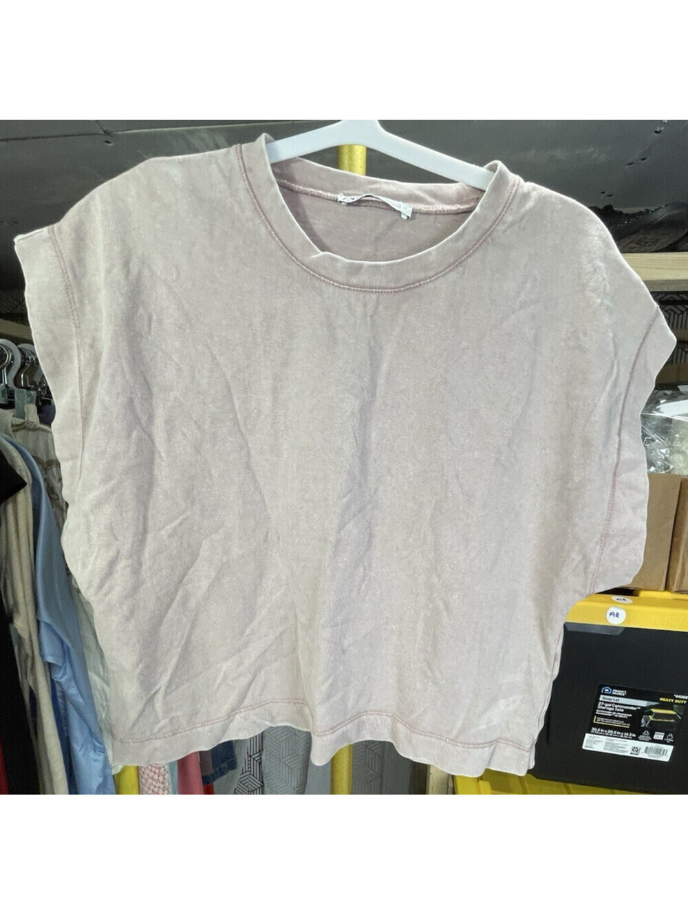 Zara Womens Small Dusty Purple Boxy Sleeveless T-Shirt 100% Cotton Crewneck EUC